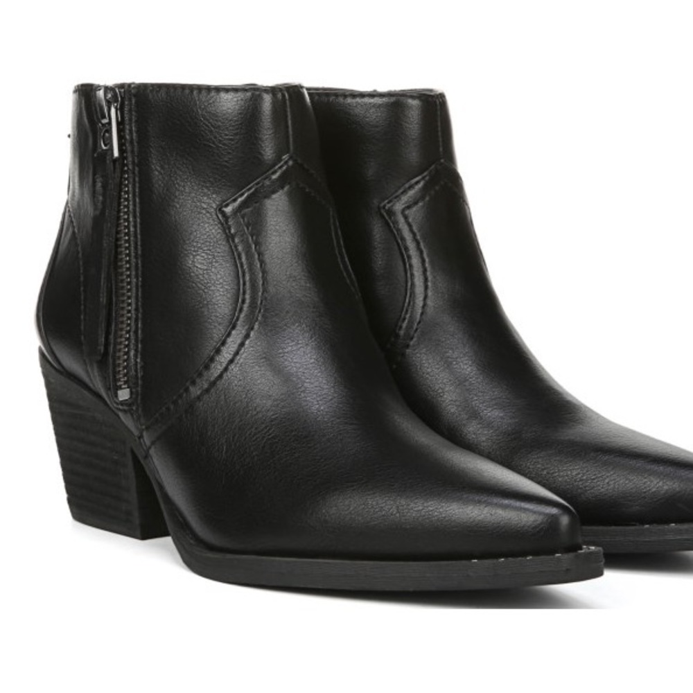 Same Edelman Black Pointed Ankle Bootie